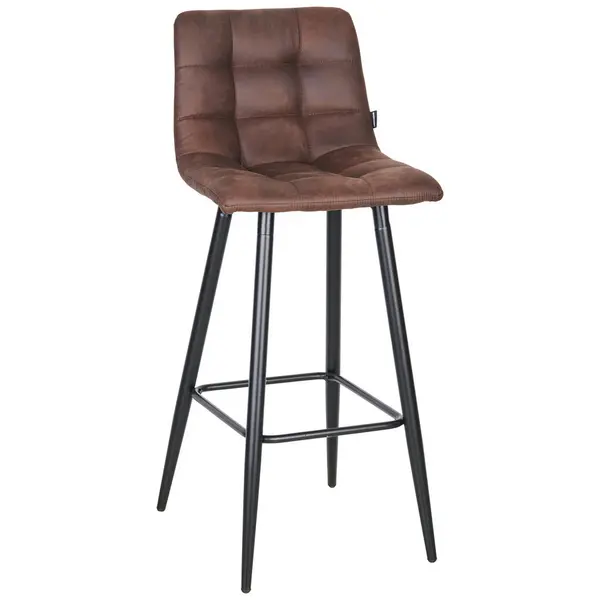 Scaun De Bar din metal, textil, maro, negru