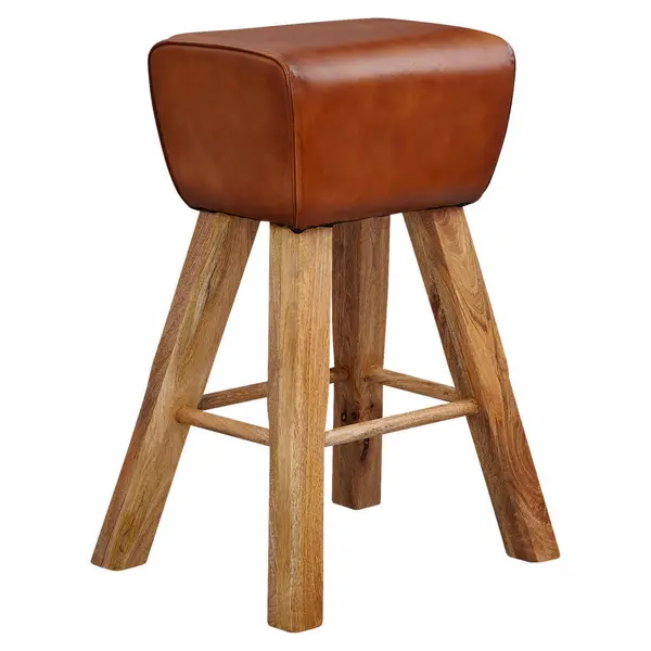 Scaun De Bar din piele, maro