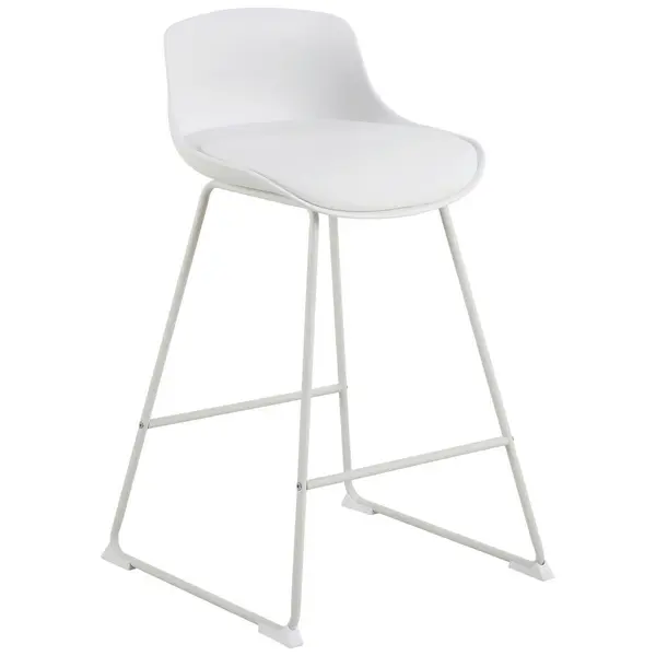 Scaun De Bar din plastic, textil, alb