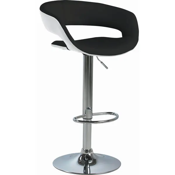 Scaun De Bar din textil, negru, alb