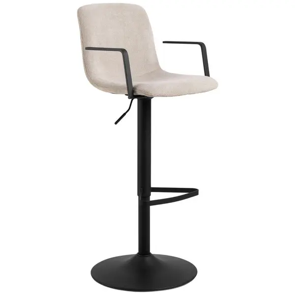 Scaun De Bar din textil, negru, bej