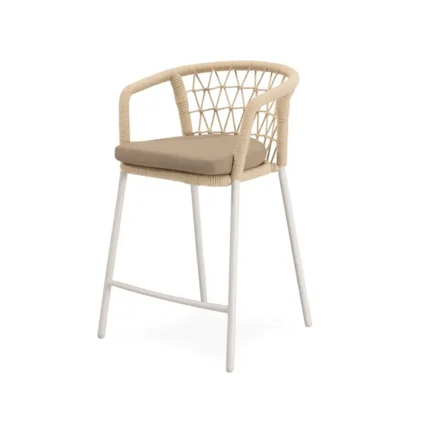 Scaun de bar EDRIN H65 CM - Alb