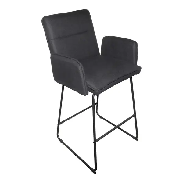 Scaun de bar ergonomic Essential, Pânza, neagra, 57x64x107 cm