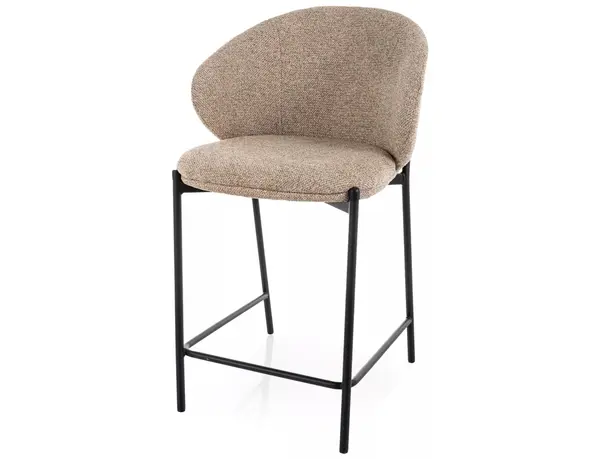 Scaun de bar FARGION BLACK LEGS H61 CM - Beige