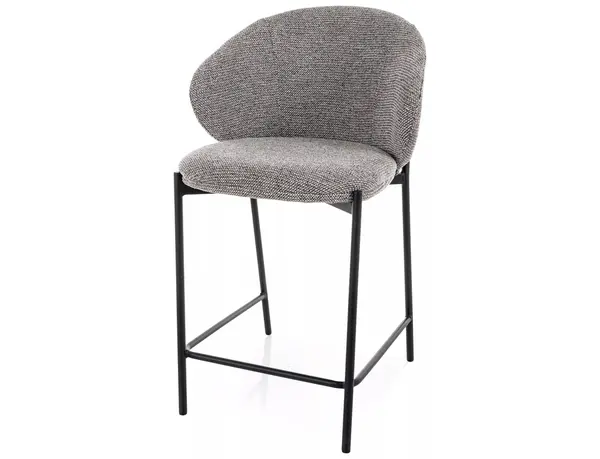 Scaun de bar FARGION BLACK LEGS H61 CM - Grey