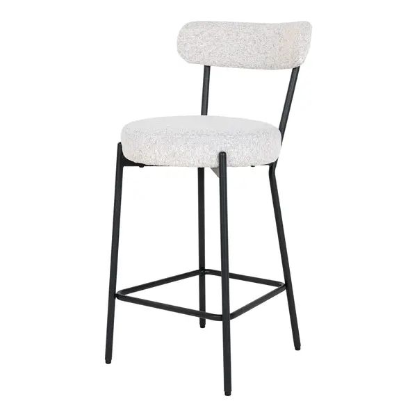 Scaun de bar FINLORA BOUCLE H65 CM - Alb