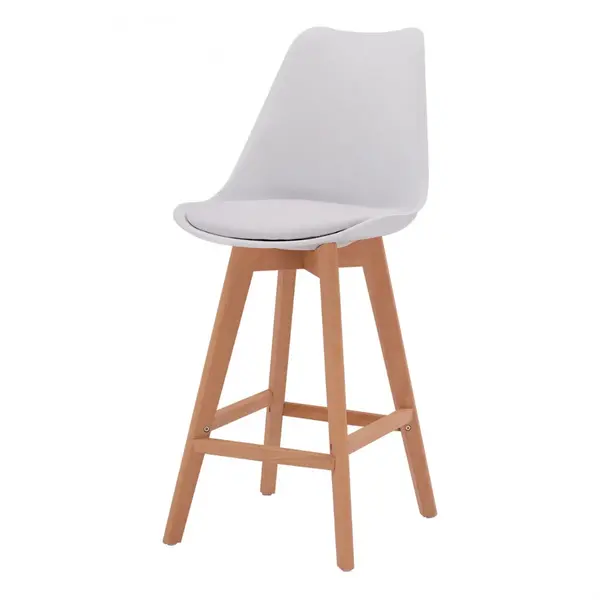 Scaun de bar FRANCA WHITE H70 CM - Alb