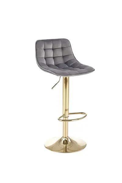 Scaun de bar H120 velvet gri/gold