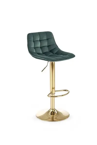 Scaun de bar H120 velvet verde/gold