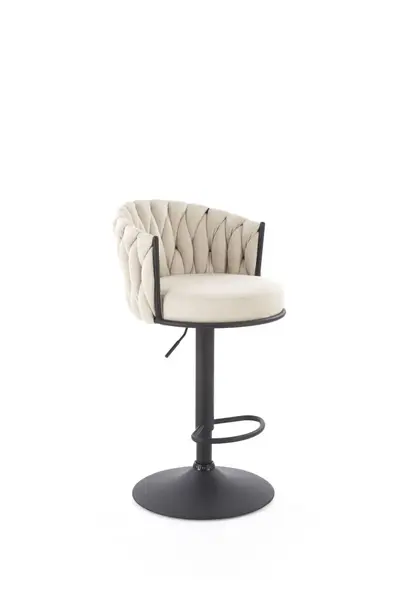 Scaun de bar H125 stofa bej/negru