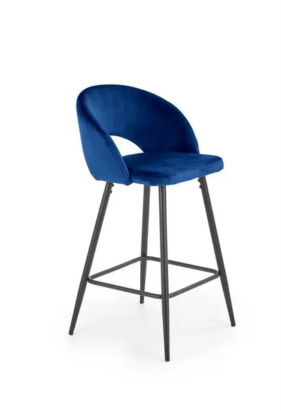 Scaun de bar H96 velvet albastru