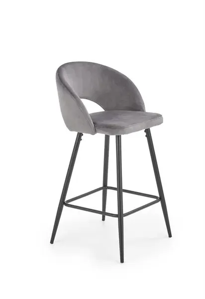 Scaun de bar H96 velvet gri
