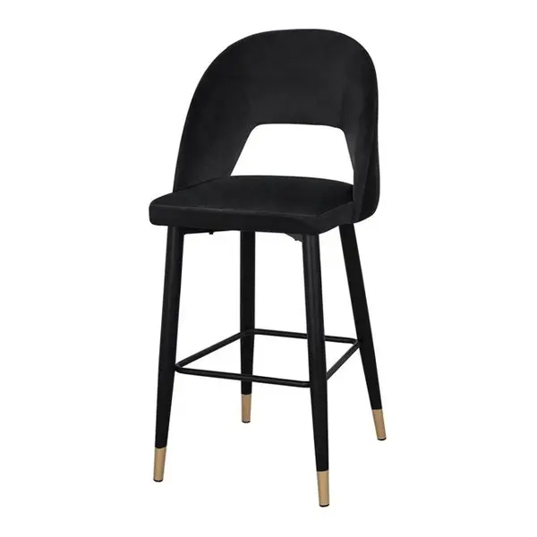 Scaun de bar HARRY VELVET H72 CM - Negru