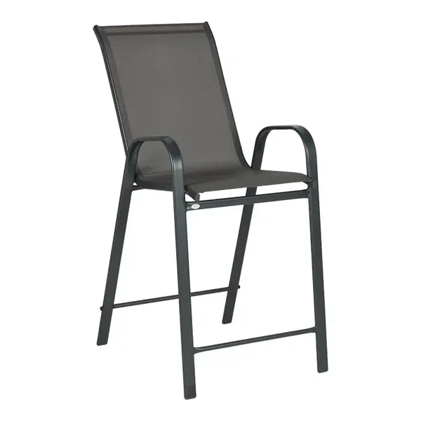 Scaun de bar inaltime medie Calan pakoworld metal-textilene in culoarea gri inchis 55x70x114cm Scaun de bar înălțime medie Calan pakoworld metal-textilene în culoarea gri închis 55x70x114cm