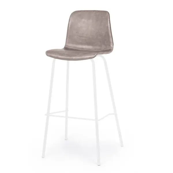 Scaun de bar KYRA BEIGE VINTAGE PU H75 CM - Grey