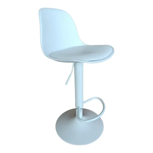 Scaun de bar Louser reglabil pe inaltime negru cu perna - baza, neagra, 44x46x114 cm