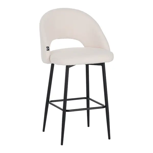 Scaun de bar Masebo, Pako World, Alb, 48x52x97 cm