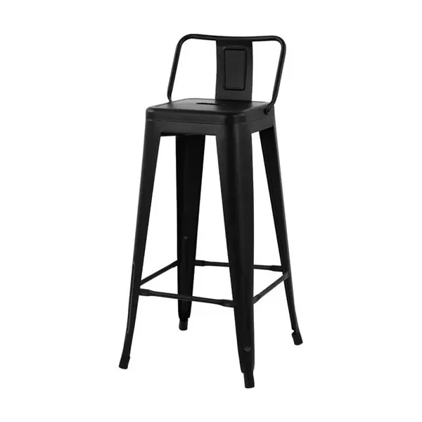 Scaun de bar MEDIUM MATT BLACK H77 CM - Negru