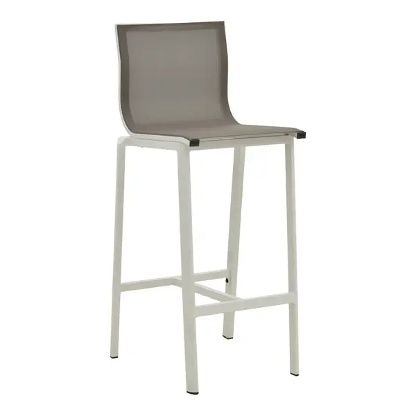 Scaun de bar Melina, aluminiu si textil, 57x52x106 cm