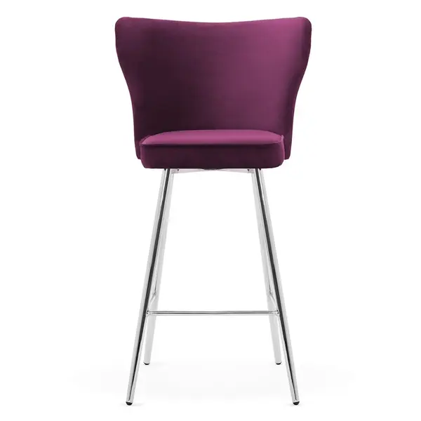 Scaun de bar Modena burgundy picioare silver - H70 cm