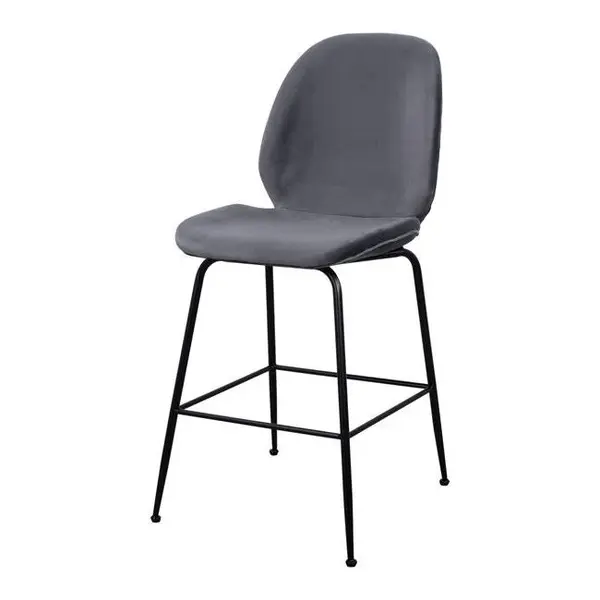 Scaun de bar NORRA VELVET H65 CM - Grey