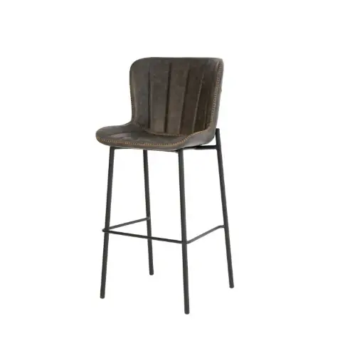 Scaun de bar RAILEY H80 CM - Gri inchis