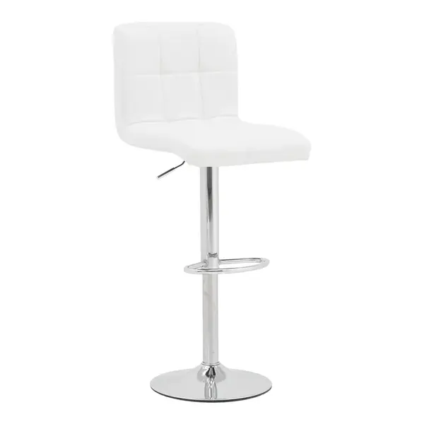 Scaun de bar Remina, Alb - Negru, 44x44x112 cm