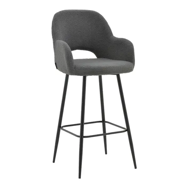 Scaun de bar Renish, Gri - Alb, 51x57x114 cm