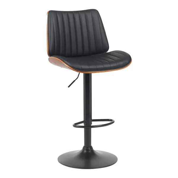 Scaun de bar rotativ cu functie ajustabila Amani Negru, Baza, Neagra, 51x54x88-107 cm