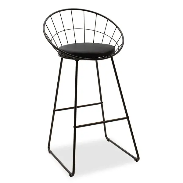 Scaun de bar Seth, Negru - Alb, 52x52x99 cm