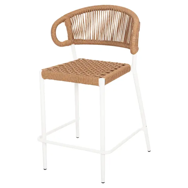 Scaun de bar TELMA BEIGE H66 CM - Alb