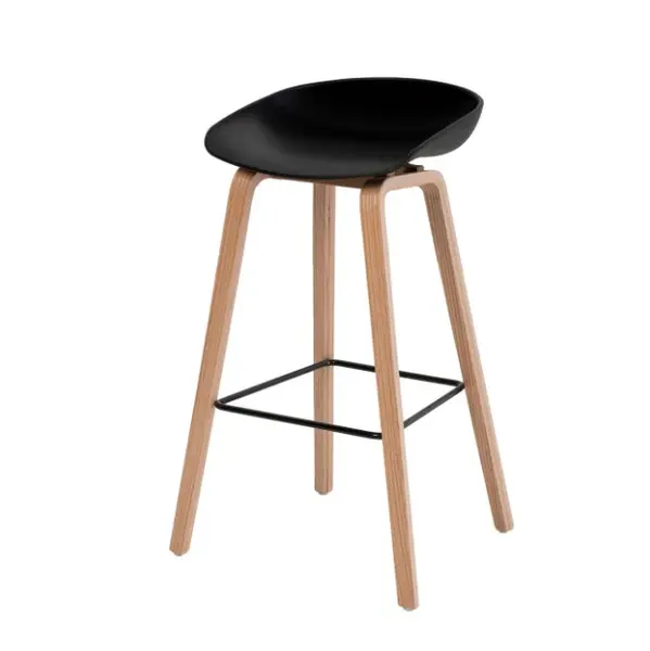 Scaun de bar TORI H76 CM BLACK - Negru