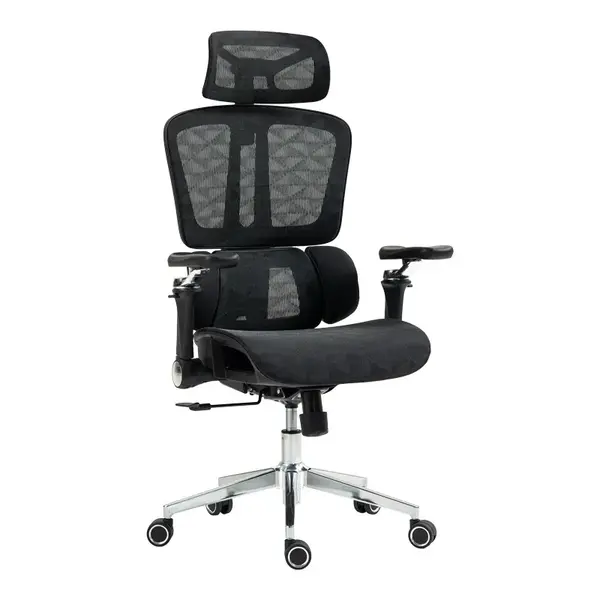 Scaun de birou manager Jeffer pakoworld, plasa, negru, 67x62x115-125cm Scaun de birou manager Jeffer pakoworld, plasa, negru, 67x62x115-125cm