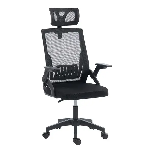 Scaun de birou, Plymot, Negru, 58x48x122 cm