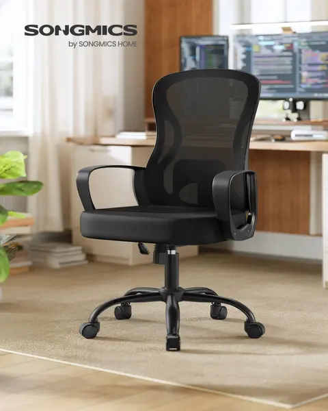 Scaun de birou Songmics Negru 63.5x58.5x104.5 cm
