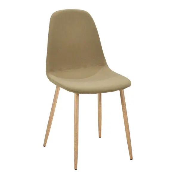 Scaun de dining Bella din stofa gri, deschis Natural, 43x52x89 cm