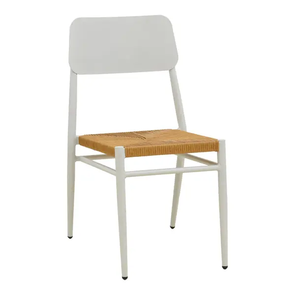 Scaun de exterior Giardino, Alb-Natural, 45x56x82 cm