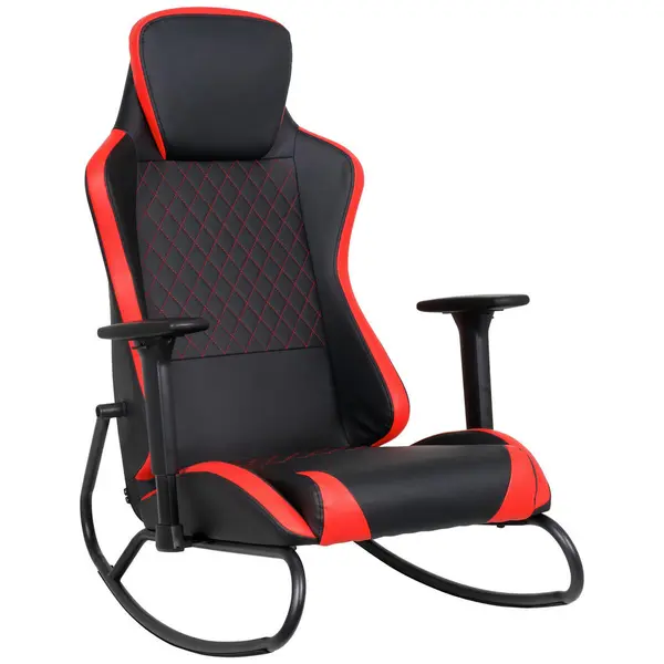 Scaun De Gaming, imitație piele, roșu, negru