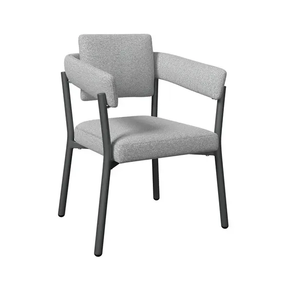 Scaun De Grădină in metal, textil antracit, gri deschis
