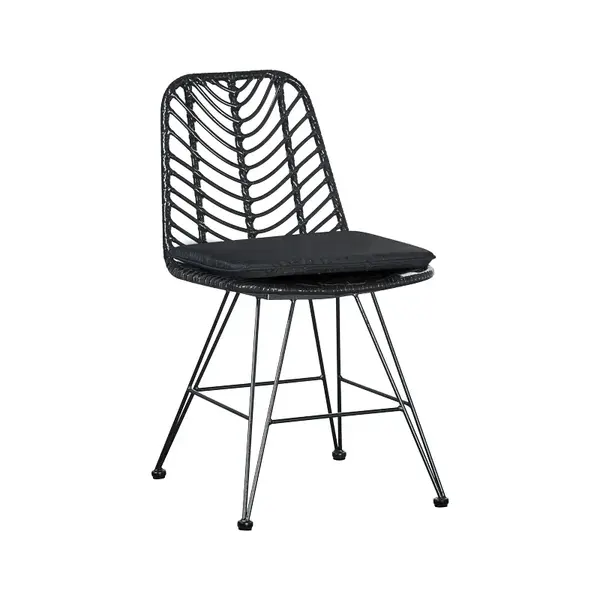 Scaun de gradina Naoki pakoworld cu perna, schelet negru metalic si picioare negre, 44x58x82 cm. Scaun de grădină Naoki pakoworld cu pernă, schelet negru metalic și picioare negre, 44x58x82 cm.