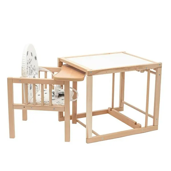 Scaun de masa 2 in 1 din lemn New Baby Jerry transformabil in masuta si scaun, inaltime 93 cm