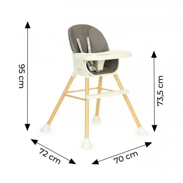 Scaun de masa 2 in 1 Ecotoys HA-018 gri