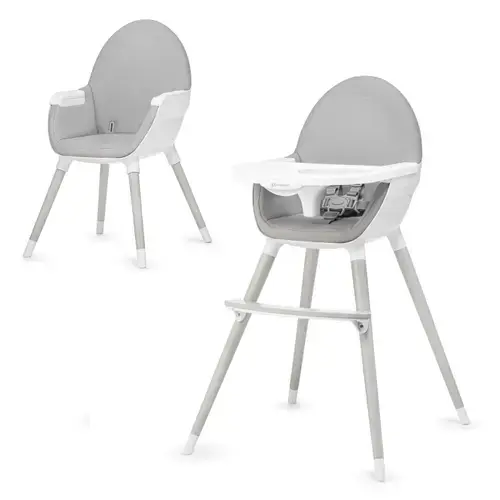 Scaun de masa 2 in 1 Kinderkraft Fini, 6 luni +, reglabil, Gri