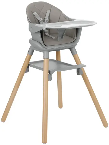 Scaun de masă 6 în 1 KikkaBoo – Woody, Grey