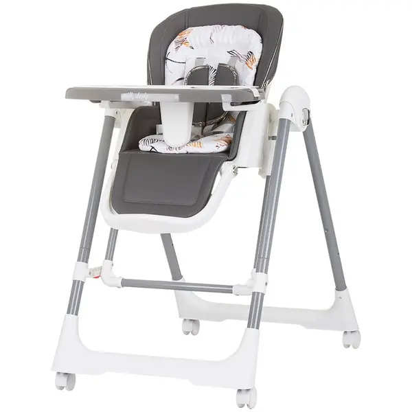Scaun de masa Chipolino Milk Shake, 2 in 1, leagan, pliabil, confortabil, gri KID059507, la doar 422,00 lei