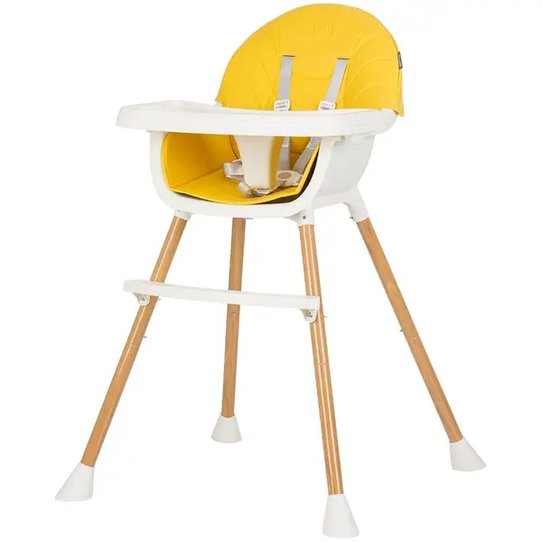 Scaun de masa copii Chipolino, 2 in 1, sezut confortabil, tava reglabila, galben KID054892, la doar 235,00 lei