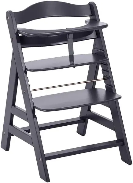Scaun de masă din lemn Hauck - Alpha+, Dark Grey