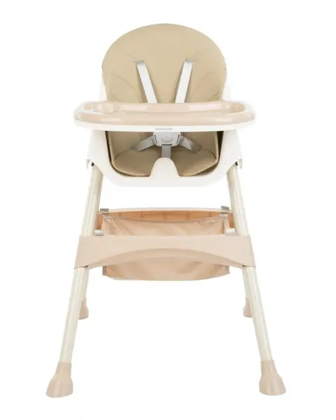 Scaun de masa KikkaBoo 2 in 1 cu picioare pliabile Brie Beige
