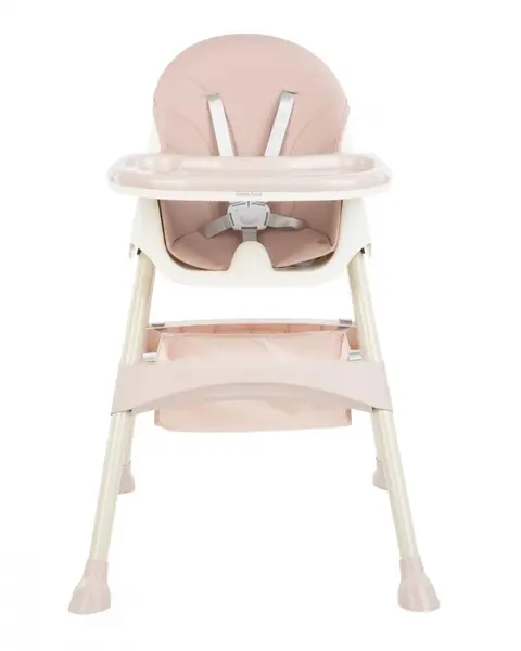 Scaun de masa KikkaBoo 2 in 1 cu picioare pliabile Brie Pink
