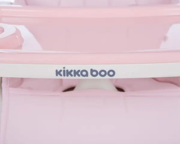 Scaun de masa KikkaBoo 3in1 Creamy Pink transformabil in inaltator,cadru metalic,suport picioare ,husa lavabila,tavita dubla reglabila,centura de siguranta